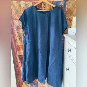 Linenbees linen dress, 3x, royal blue.